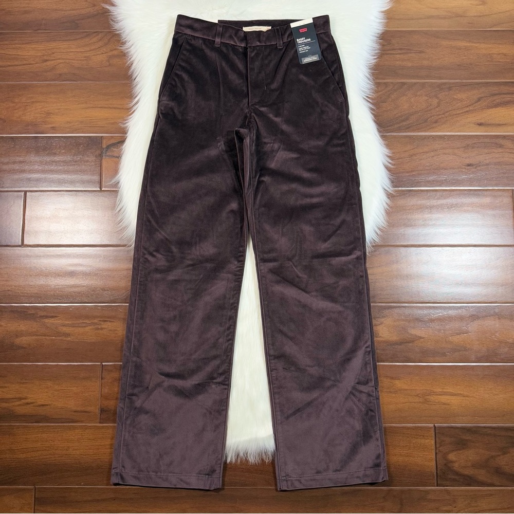 Levi's Women's Size 24 X 31 Brown Velvet Baggy Trouser‎ Pants
